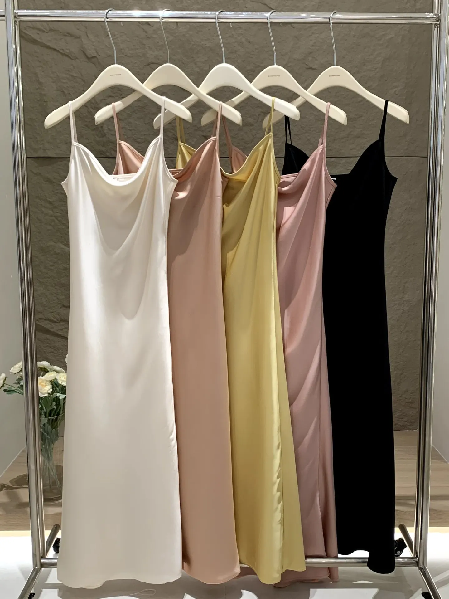 

Summer Dresses Women 2023 Satin Silk Black Dress Solid Pajamas Lace Long Skirt Girl Casual Dresses