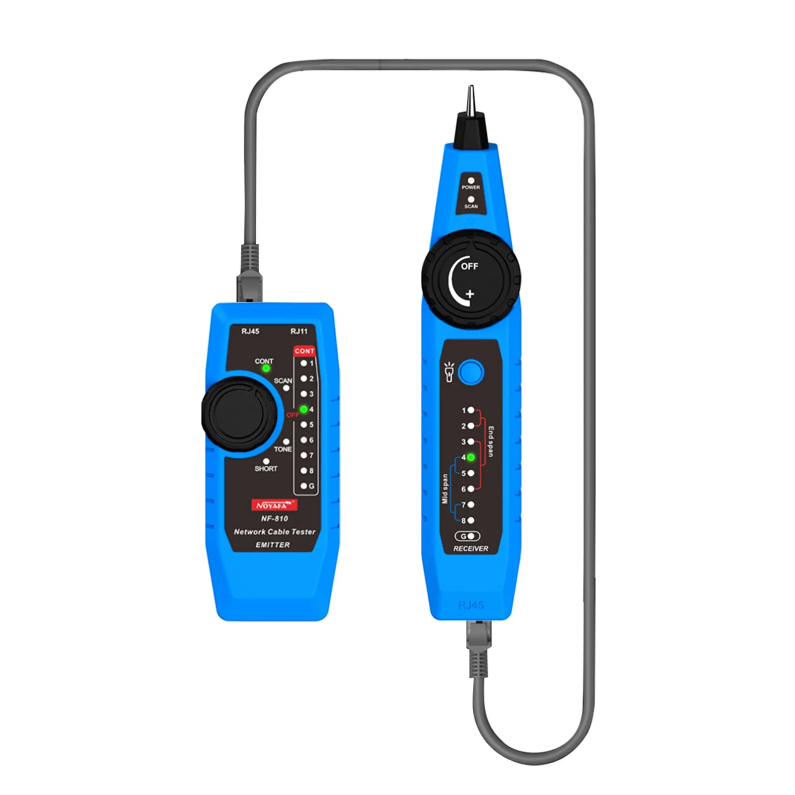 

NOYAFA NF-810 Network Cable Tester Kit Multi Function Wire Tracker Wiremap PoE TEL Testing for RJ11 RJ45 CAT5 CAT6 LAN Cable