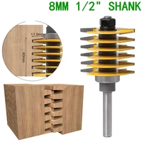 1pc 8mm 12 shank 2 teeth adjustable finger joint router bit wood cutter tenon cutter industrial grade for woodworking tools