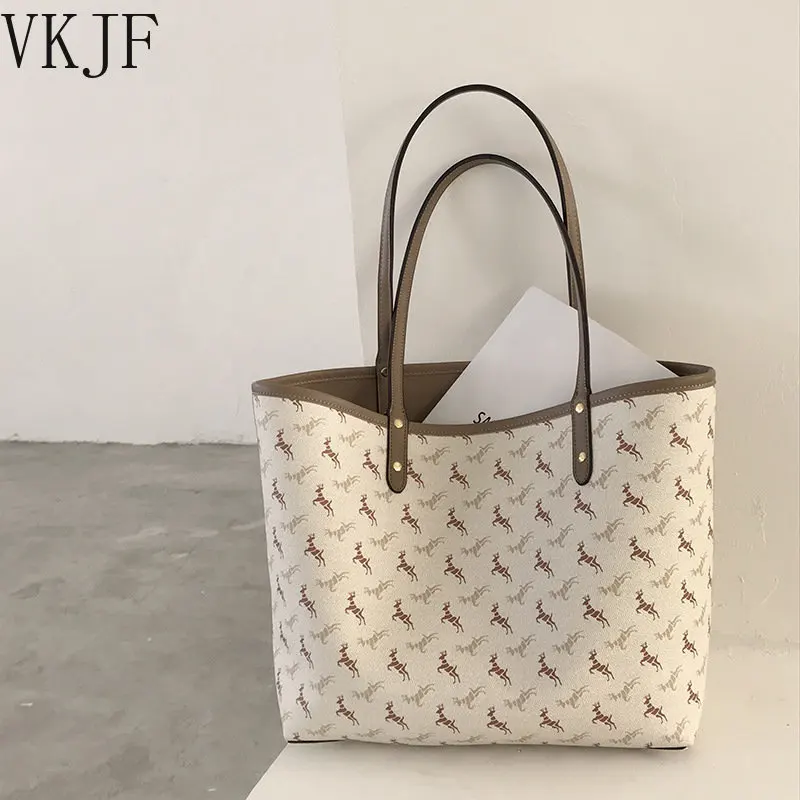 

Women's Bag High Quality New Fashion Trend Printed Pony Leisure Temperament Versatile High-capacity Tote Shoulder Bag