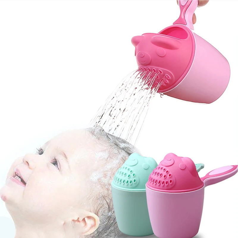 Children Bathing Bailer Baby Shower Spoons Cute Cartoon Baby Bath Caps Toddler Shampoo Cup Child Washing Hair Cup Kids Bath Tool