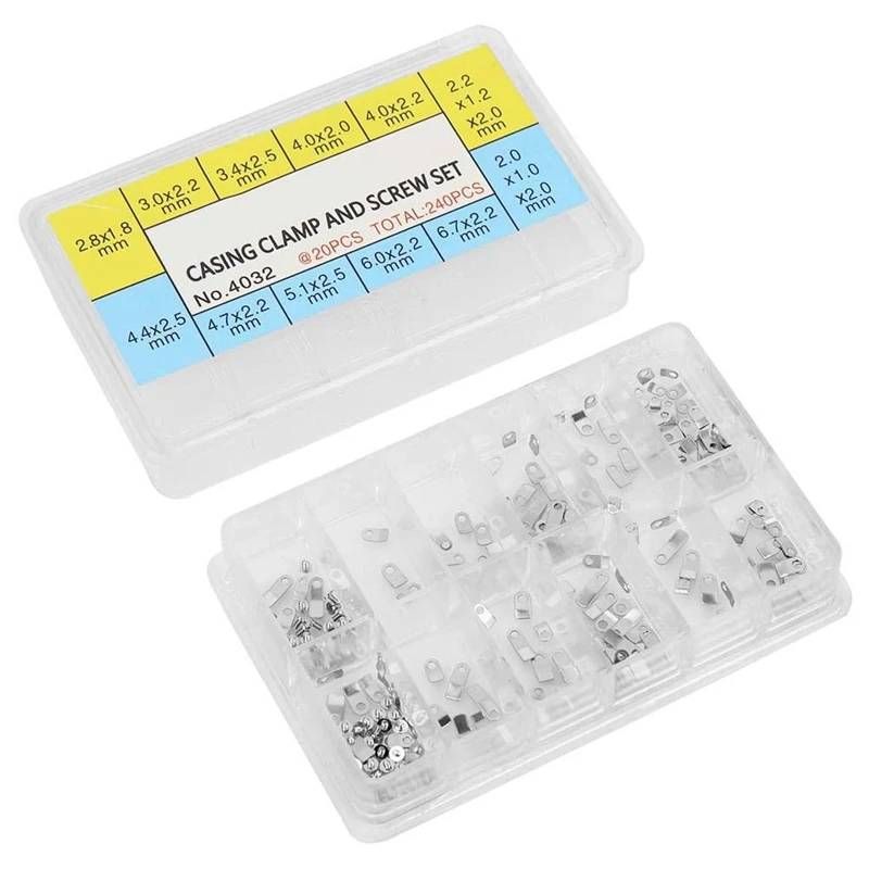 

Uclio 240Pcs Watch Casing Clamp Movement Adapter Securing Screw Washer Repair Part Tools For ETA 2824 2836 2846