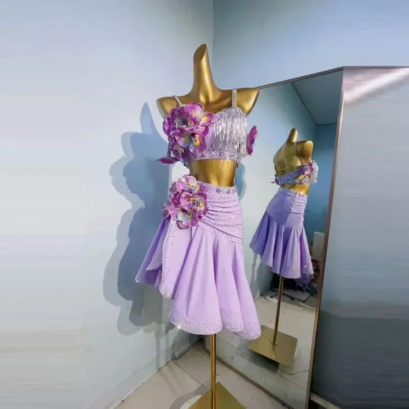 Женская одежда для бальных танцев юбка новый костюм соревнований платье