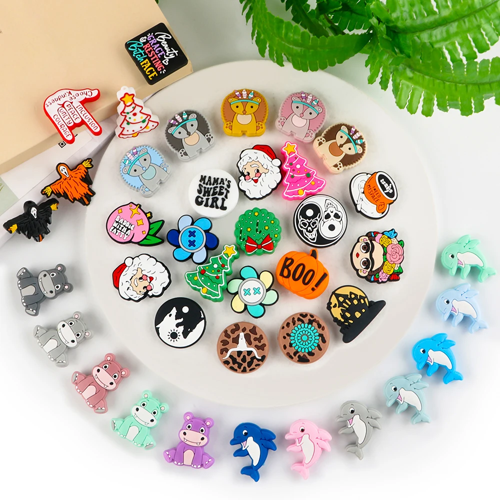 

Sunrony 5/10Pcs New Cartoon Silicone Beads For Jewelry Making Halloween Christmas Bead DIY Jewelry Accessories To Make Bracelet