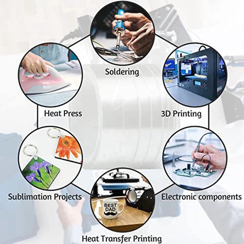 8 рулонов термоленты для сублимации с устойчивыми перчатками переносная лента