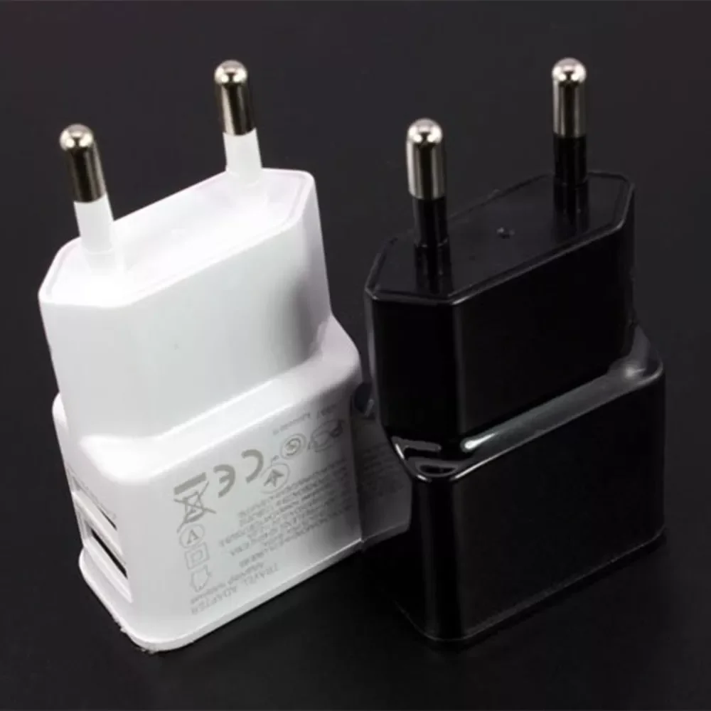 

EU Plug 5V Dual USB Mobile Phone Chargers Travel Power Charger Adapter Plug Charger for Android