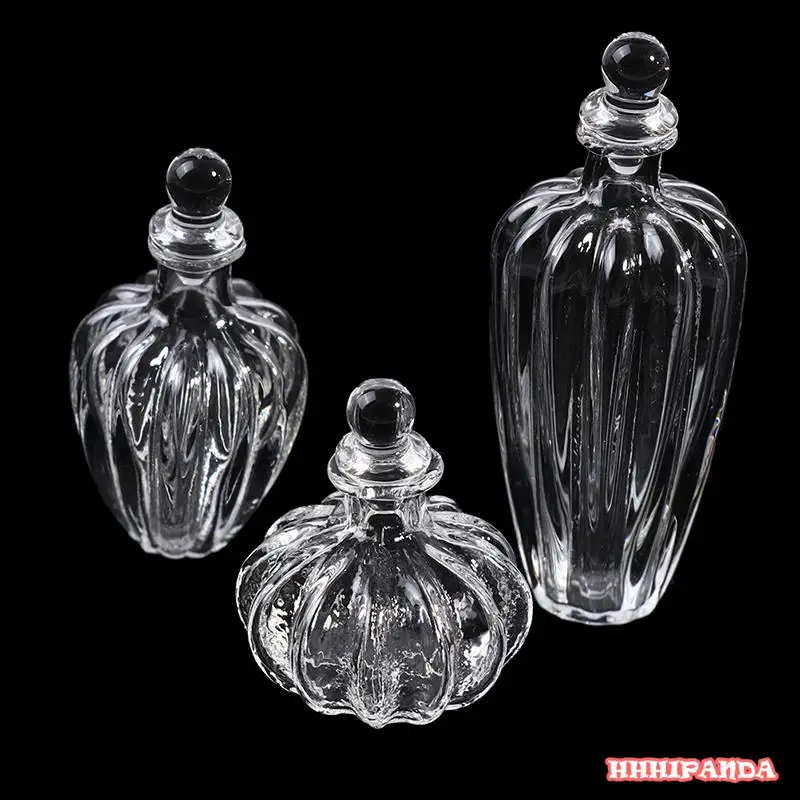 

1:12 Dollhouse Miniature Storage Glass Bottle Glass Stopper Tiny Jar Vials For Doll House Decor Furniture Accessor Kids Play Toy