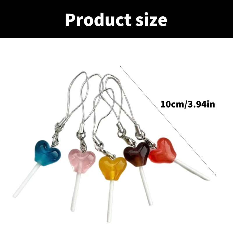 5 шт. подвеска в форме сердца конфеты для телефона двухцветная подвеска-леденец
