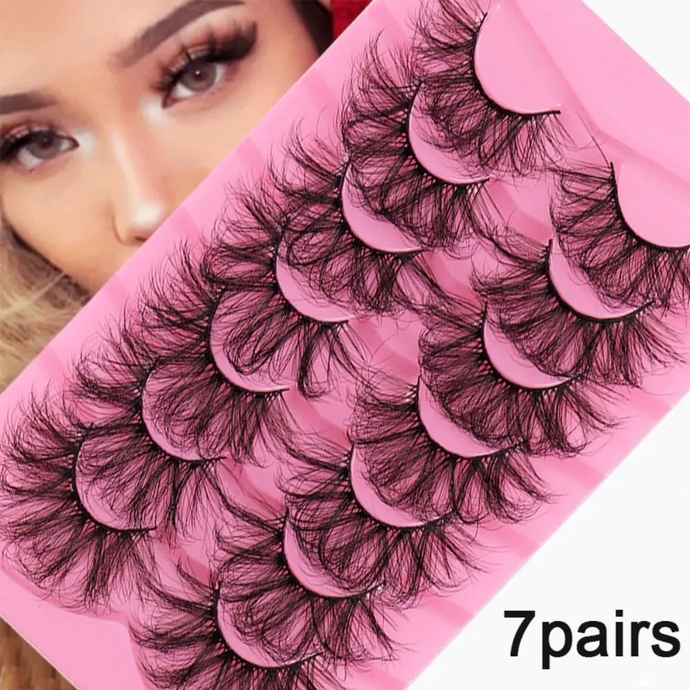 

HEALLOR 7pair/box Faux Mink False Eyelashes Thick Long 8D Eye Lashes Handmade Dramatic Volume Fuffy Lashes