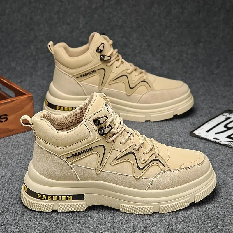 

Мужские осенние высокие рабочие ботинки в британском стиле