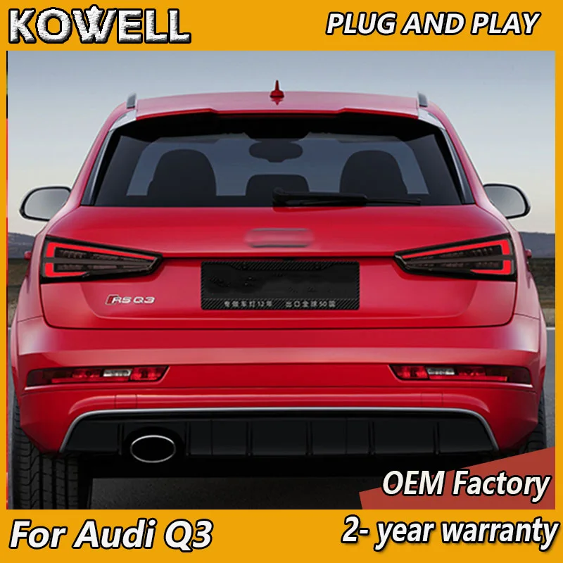 Стайлинг автомобиля для Audi Q3 Задний фонарь 2013-2019 Задние фонари DRL Противотуманные
