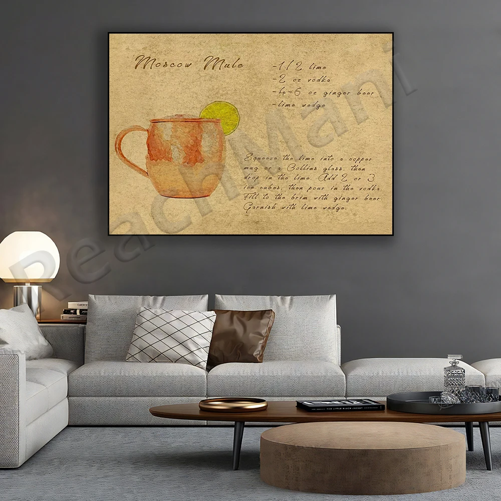 Московский постер с изображением родинок печать рецептов напитков для коктейлей