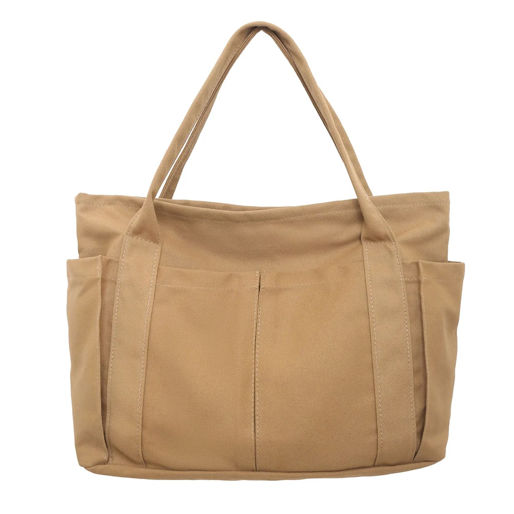 

College Style Large Capacity Student Shoulder Bag Women's Canvas Tote Bags for Work Commuting Carrying Bag