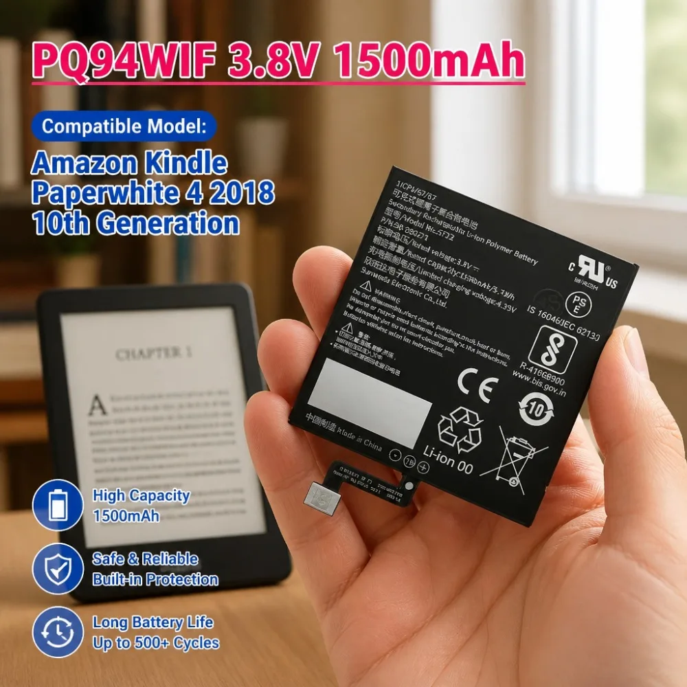 Фото Высококачественная батарея PQ94WIF 1500 мАч 3.8В для Kindle Paperwhite 4 2018 10-го поколения №1
