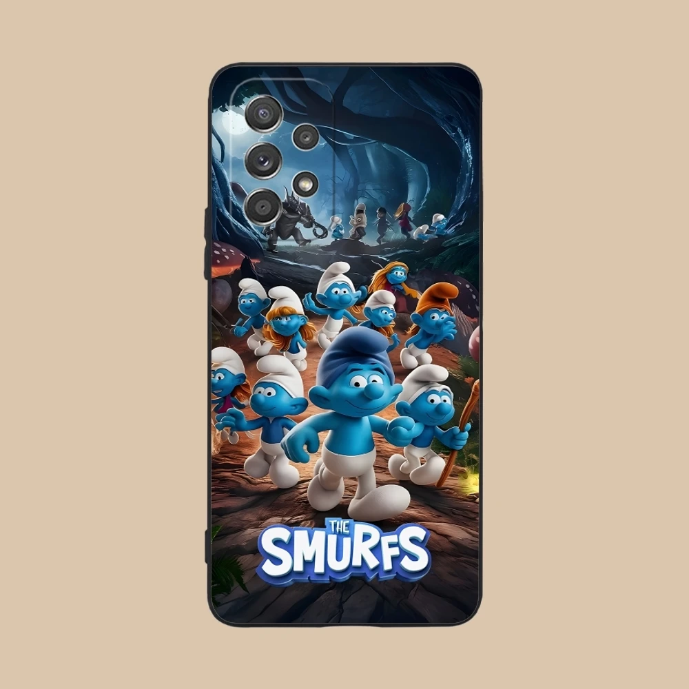 Smurfs Smurfette Smart Mobile Cell Phone Case for Samsung M55 35 15 54 34 14 33 23 13 42 32 22 F55 12 5G Black Cover Shell