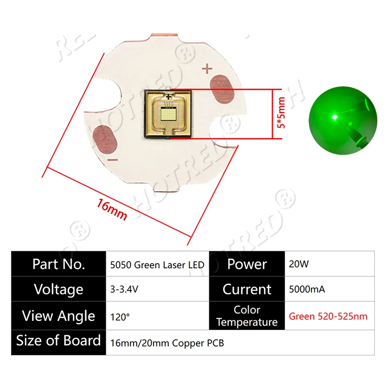 

Лазерные светодиоды HotRed 20W RGB