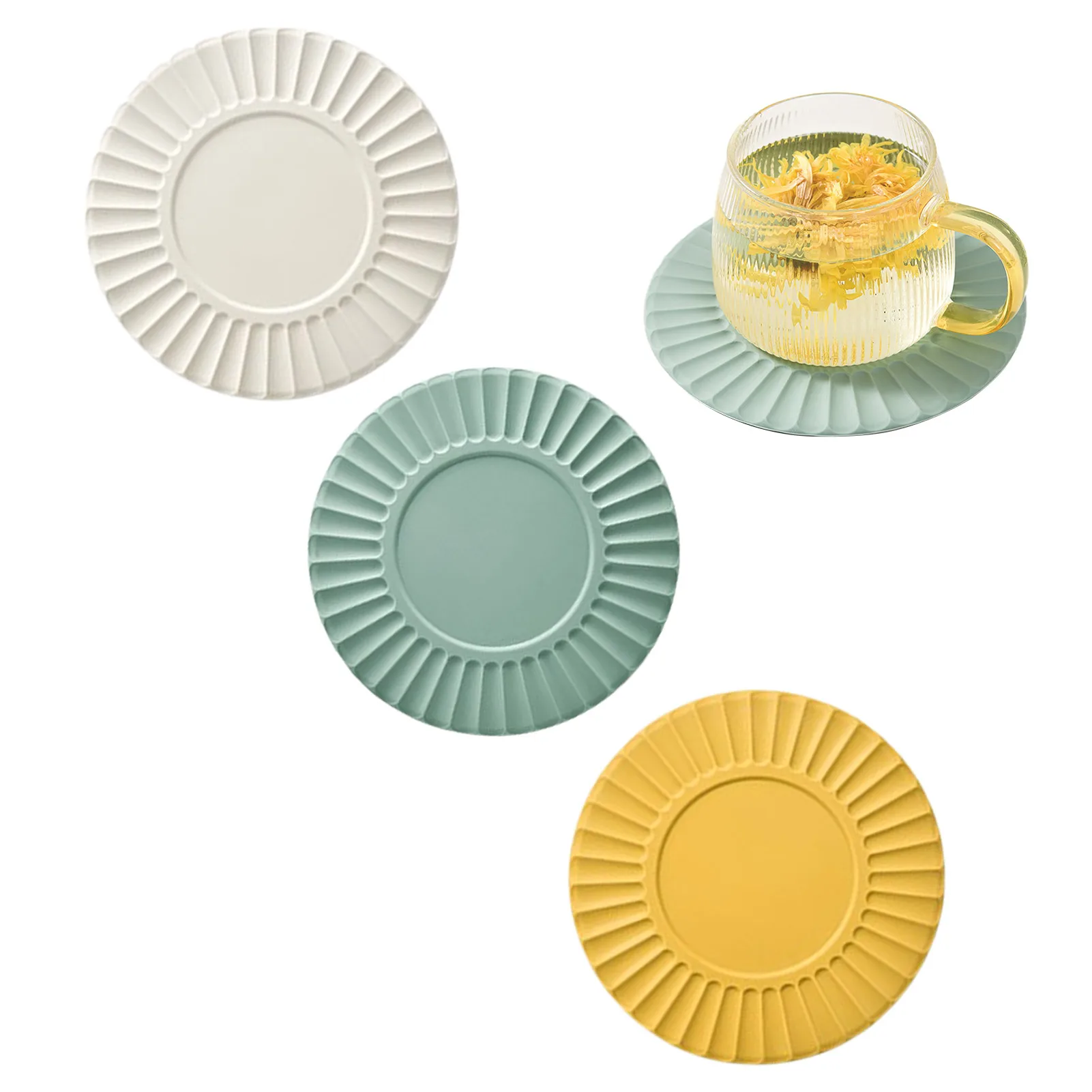 

3 шт., силиконовые подставки для чашек, 6,5 дюйма