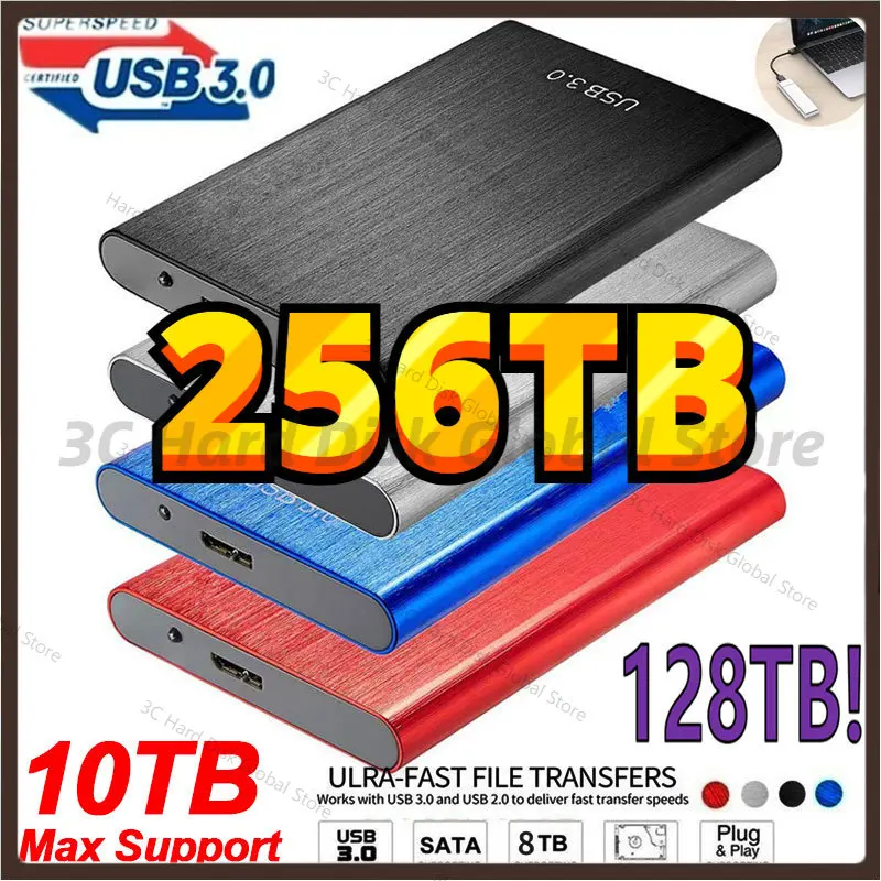 

External SSD 128TB for Android Mobile 2TB 64TB Solid State Hard Drive USB 3.1 External HDD Typc-C Portable High Speed Disco Duro