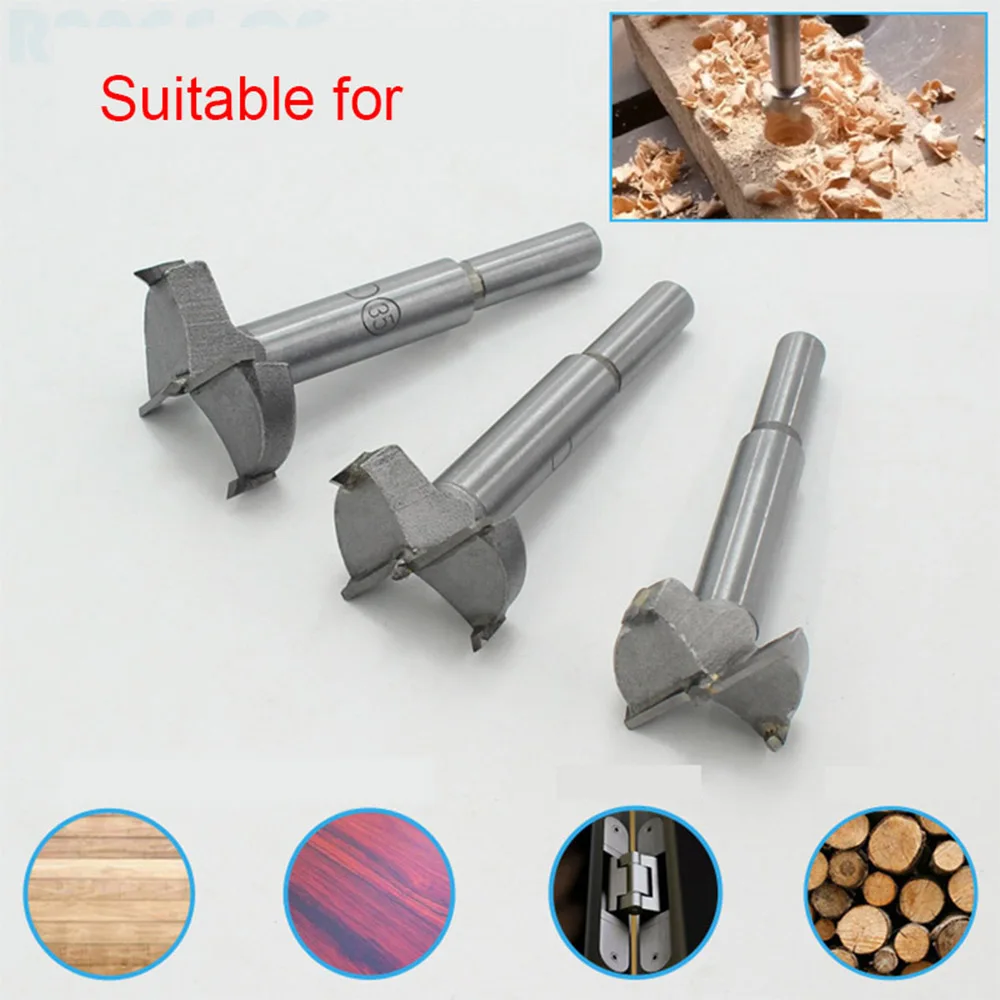 15mm-100mm Forstner Carbon Steel Boring Drill Bits Woodworking Self Centering Hole Saw Tungsten Carbide Wood Cutter Tools Set