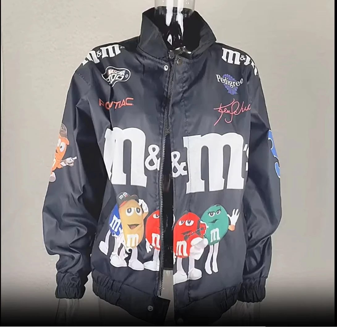 Осень-зима женский спортивный синий принт повседневный мешковатый плащ с