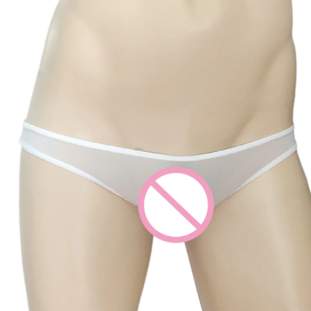 

Men's Thin Underpants Ice Silk Thong Lingerie T-Back Low-Rise Breathable Seamless Briefs High Elastic String Homme Underwear