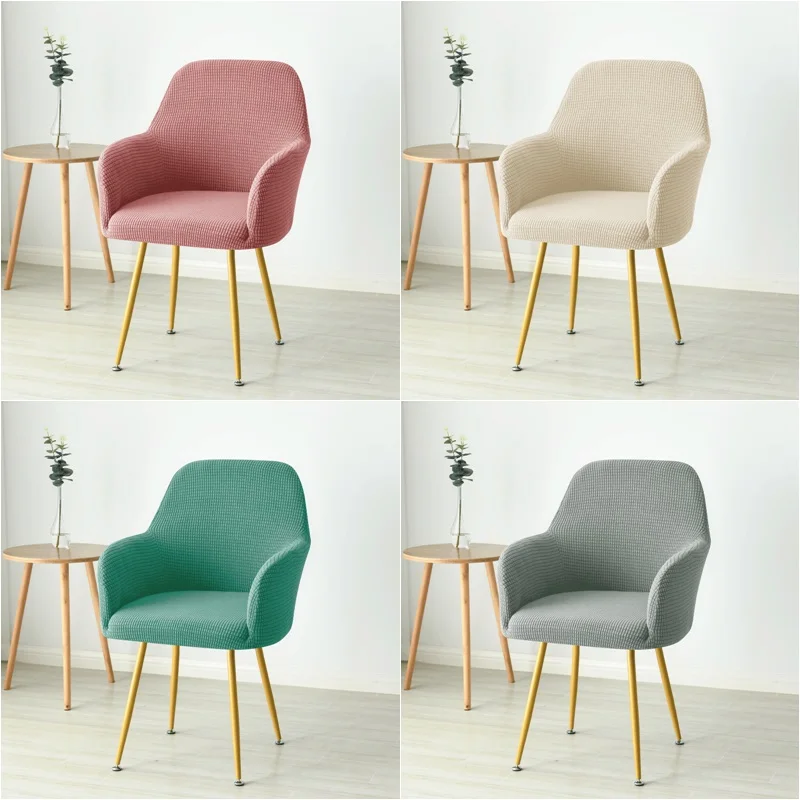 

Polar Fleece Fabric Armchair Cover Elastic High Sloping Chair Covers Washable Dining Chair Seat Slipcover Home Hotel Solid Color