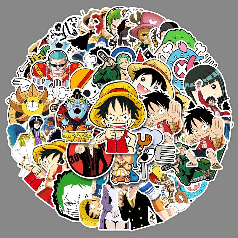 

50Pcs Cartoon One Piece Anime Stickers Waterproof DIY Laptop Cute Sticker Guitar Skateboard Luggage Sticker Funny Kids Toys Gift