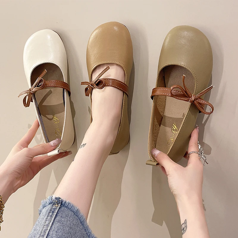 

Туфли женские с круглым носком, мягкие мокасины, Элегантные повседневные кроссовки, плоская подошва, ТПР, ПУ кожа, лето 2022