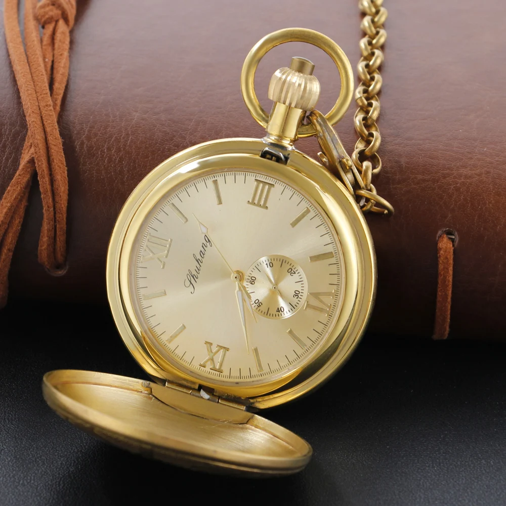 High Quality Luxury Noble Badge Carving Mechanical Pocket Watch Retro Men's Necklace Pendant Clock Women's Jewelry Gift