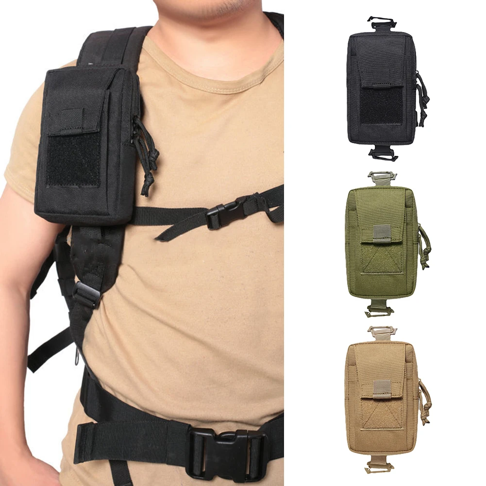 

100D Nylon Belt Waist Pack EDC Tools Waterproof Belt Waist Pack Bag Portable Molle Phone Pouch Multi Pocket for Hiking