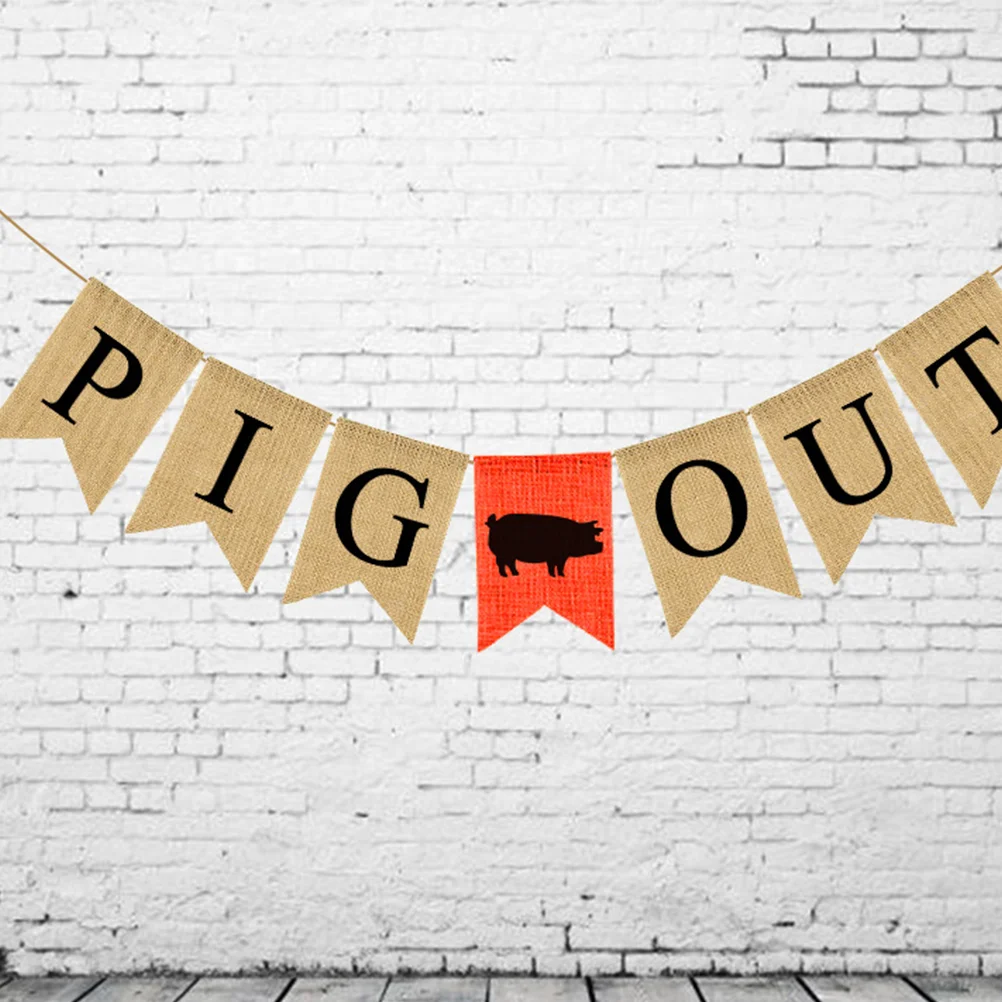 Креативные баннеры для вечеринок на тему фермы буквы PIG OUT декоративный баннер из