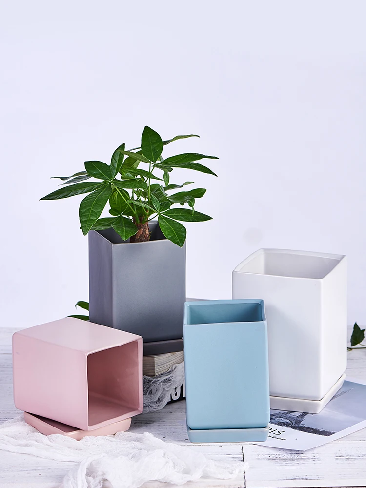 White Minimalist Plant Pot Nordic Creative Cute Succulent Geometric Ceramic Flower Pot Home Suculentas Garden Supplies 30