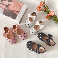 baywell girls single princess shoes breathable polka dot bow shallow childrens flat shoes kid baby shoe spring autumn