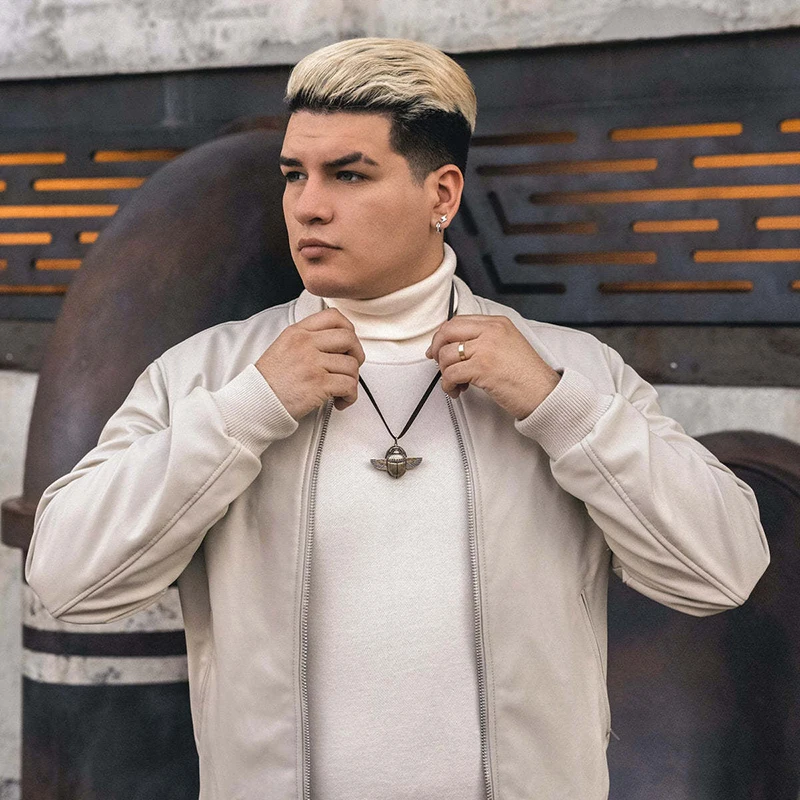 Movie Superhero Marc Spector Cosplay Necklace Scarab Beetle Wings Pendant Leather Chain Choker Jewelry Accessories