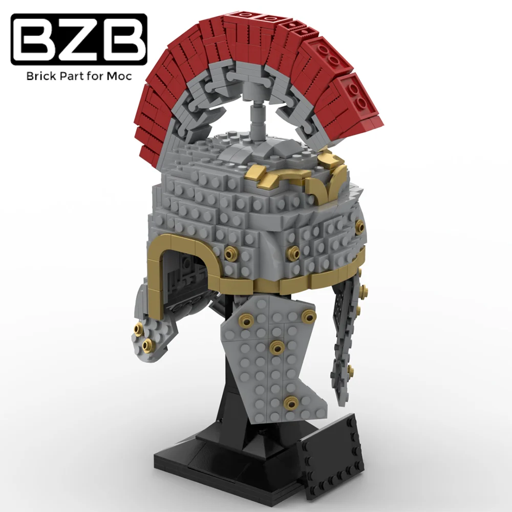 BZB MOC средневековые римские Спартанские рыцарь-воин шлем буйдинг Блоки Модель