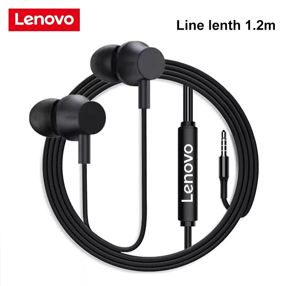 Lenovo QF320 Wired Headphones Noise Canceling In-Ear Headset Wired Earphones with Mic Earbuds In-line Control HiFi Sound Quality