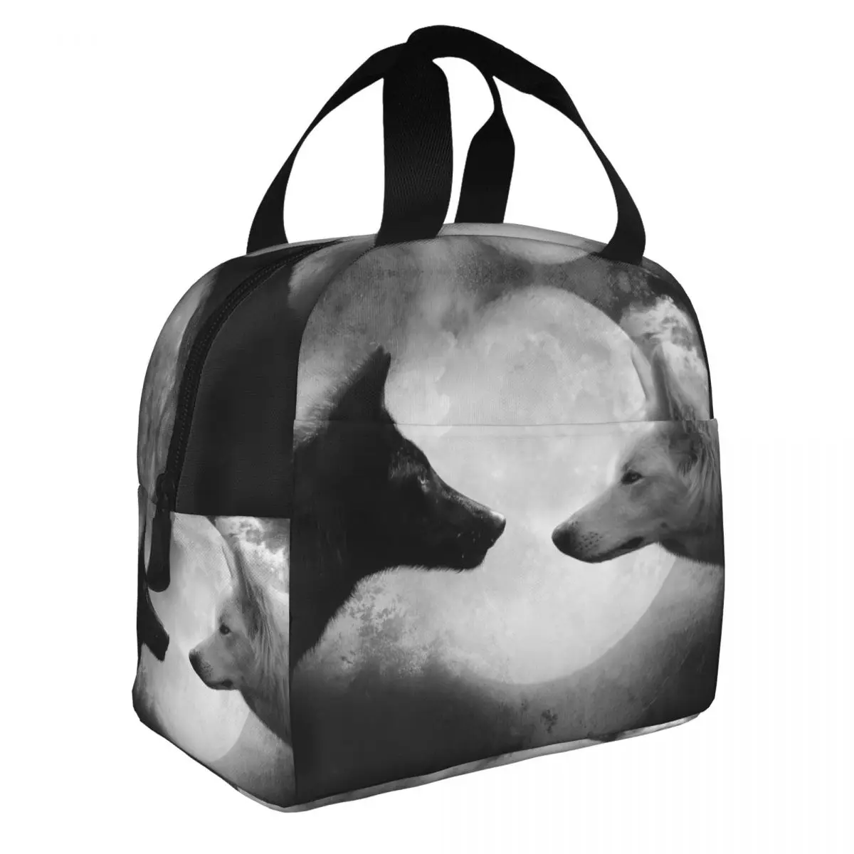 Animal - Wolf Lunch Bento Bags Portable Aluminum Foil thickened Thermal Cloth Lunch Bag for Women Men Boy
