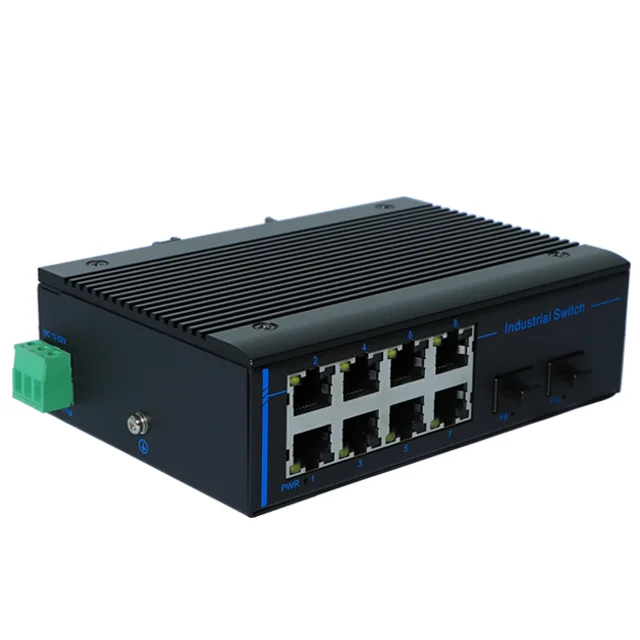 Фото Хит продаж: Промышленный медиаконвертер SFP в RJ45 Ethernet, 1000 Мбит/с, 8 сетевых портов, 2 SFP, для монтажа на DIN-рейку, оптическое волокно. №4