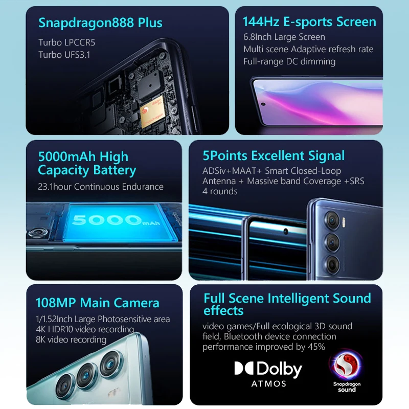 Cena Globalny ROM Motorola MOTO Edge S30 5G Smartphone Snapdragon 888 Plus 6.8 ''108MP Aparat FHD + 144Hz Ekran 5000mAh Telefon Komórkowy
