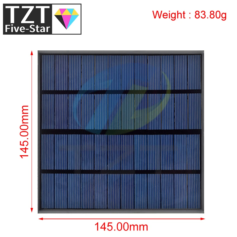 Солнечная панель TZT 12 В 145 мА 3 Вт поликристаллическая * мм миниатюрная солнечная