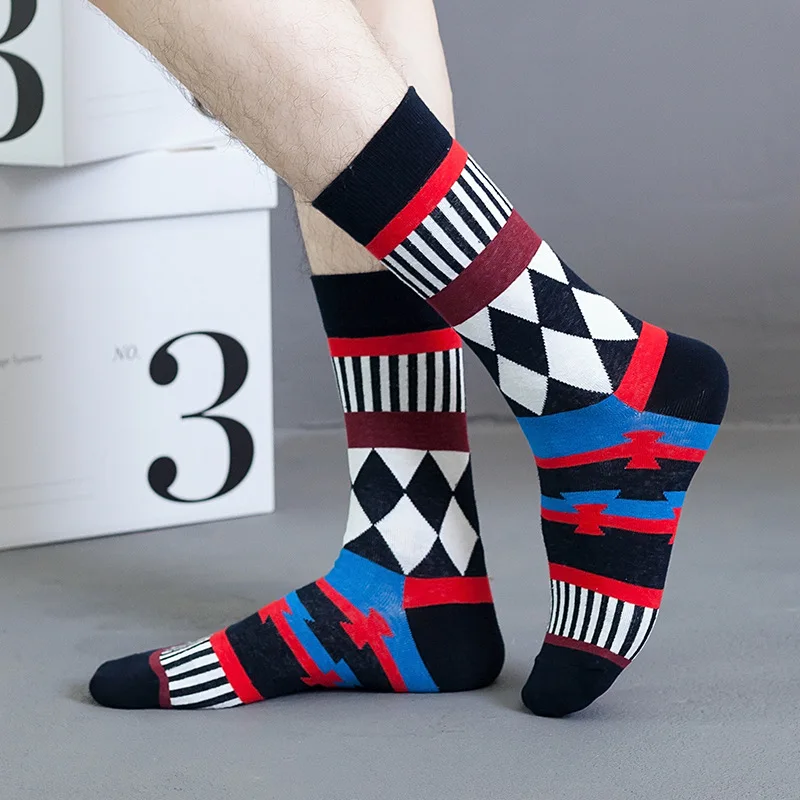 5 Pairs Women Men Fashion Happy Cotton Socks Funny Fruit Food Men Hip Hop Novelty Skateboard Crazy Long Casual Socks Calcetines