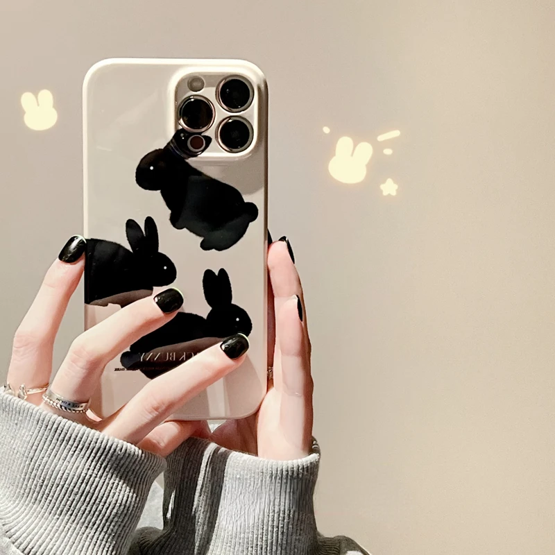 

Cartoon Cute Bunny Phone Case For IPhone 14Pro Max 13Plus 12 11 X XR/XS INS Style Rabbit Anti-Scratch Shockproof Phone Cover