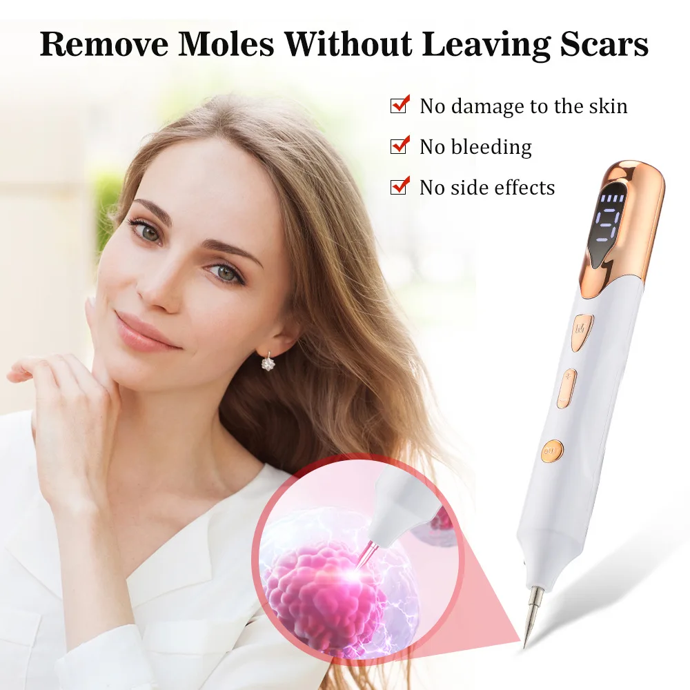 

LCD Laser Plasma Pen Black Spot Skin Tag Remover Freckle Removal Machine Mole Removal Pen Remove Scar Face Wart Tattoo Device