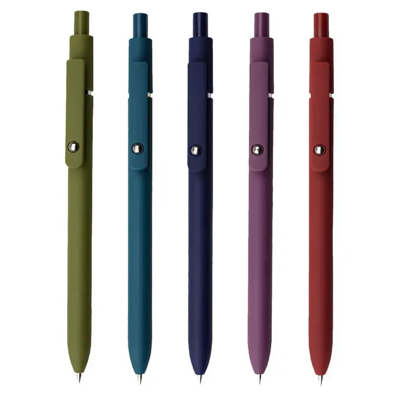 

Быстросохнущие чернильные ручки 5 шт., выдвижные роликовые шариковые ручки, милая ручка для письма с мягким удобным захватом, простота испол...