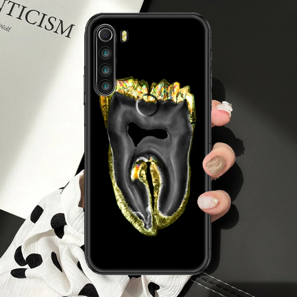 Чехол для телефона с рисунком зуба дантиста Xiaomi Redmi Note 7 8 9 10 7A 8T 9A 9T 9S 10S Pro Черный