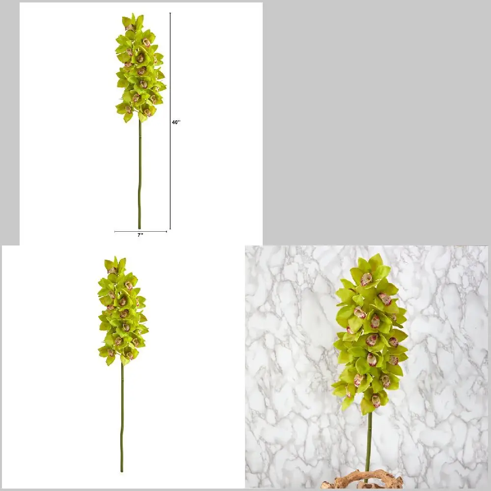 

Stylish, Set of 2 Artificial Cymbidium Orchid Flowers- Beautiful Decor for Home and Parties.