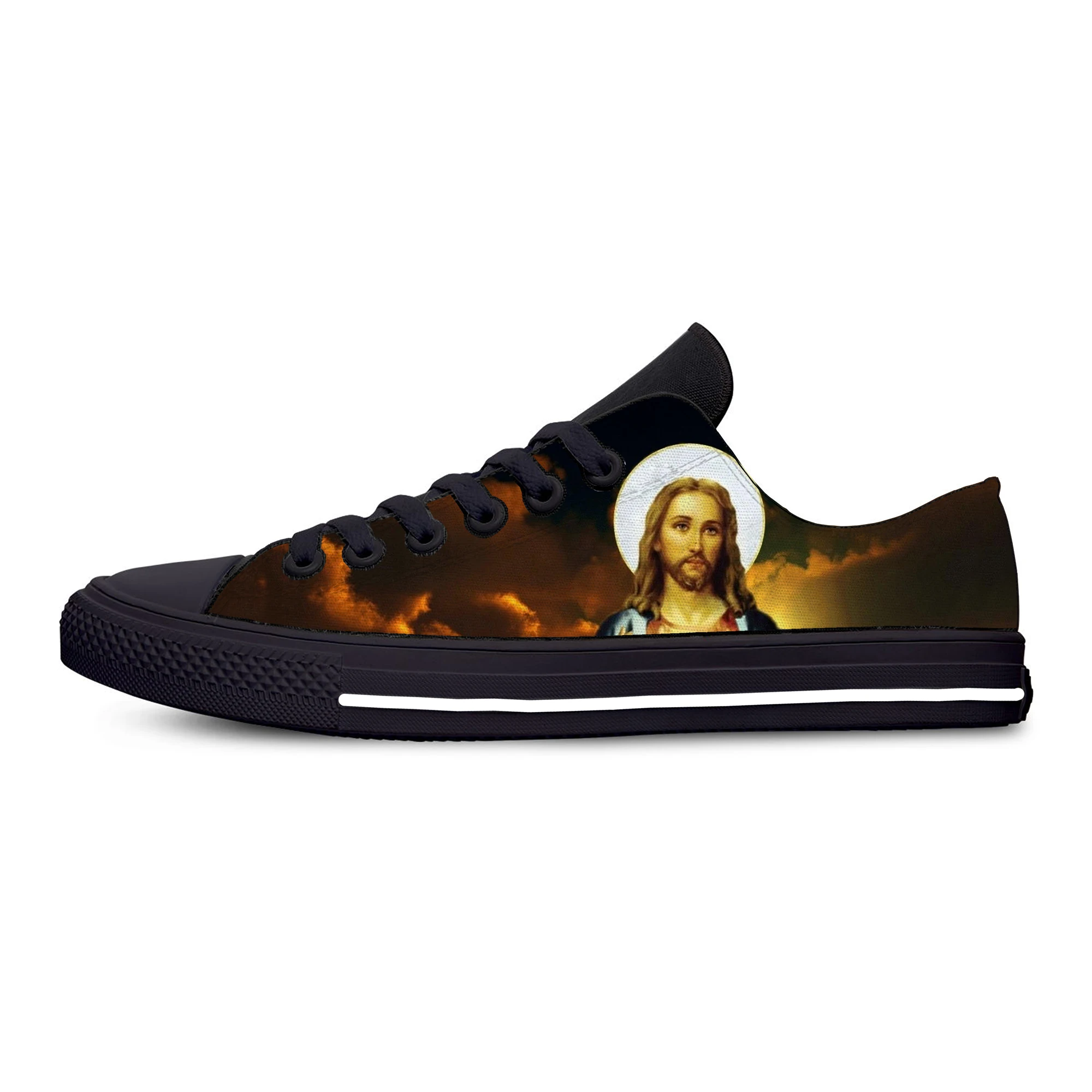 

Hot Summer Christian God Lord Jesus Christ Religion Fashion Casual Cloth Shoes Men Women Sneakers Low Top Classic Board Shoes