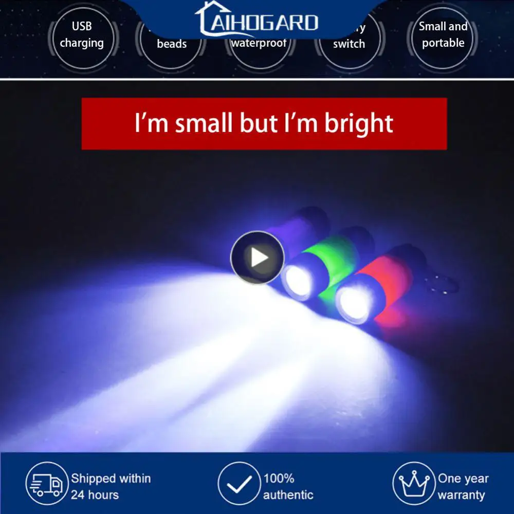 

1~10PCS Mini Keychain Pocket Torch USB Rechargeable LED Light Flashlight Lamp Waterproof Strong Light Small Flashlight