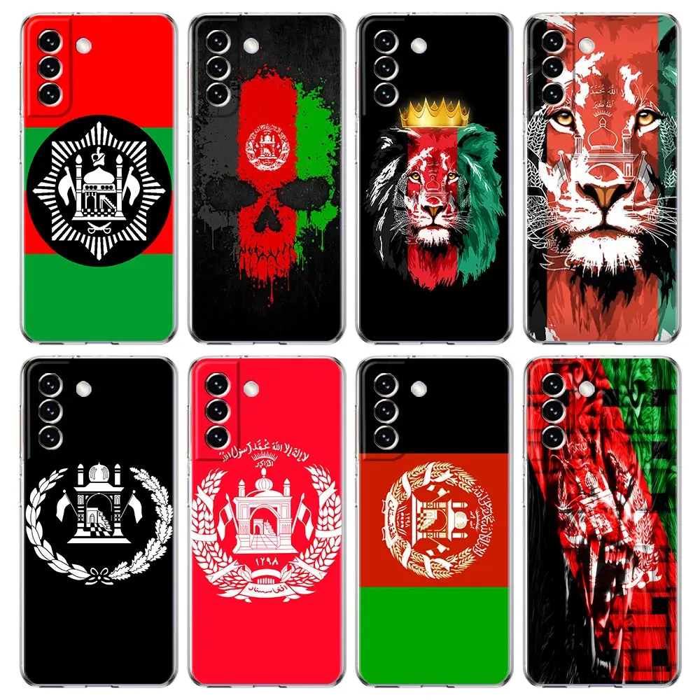 

Afghan Afghanistan Flag Phone Case For Samsung Galaxy S22 5G S20 Ultra S21 FE 5G S10E S9 S8 S10 Plus Note 20 10 Lite Clear Cover