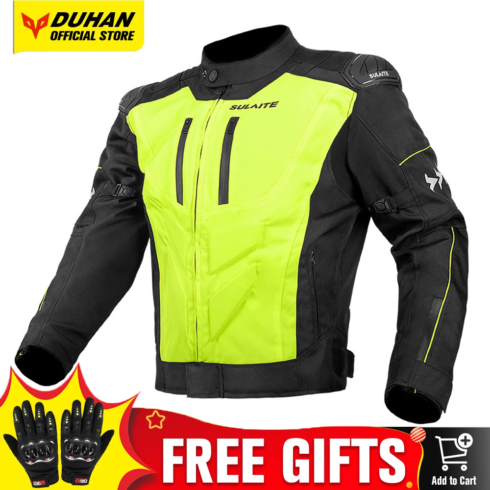 

DUHAN Detachable Warm Inner Liner Motorcycle Jackets Men Four Seasons Motocross Jackets Night Reflection Racing Suit